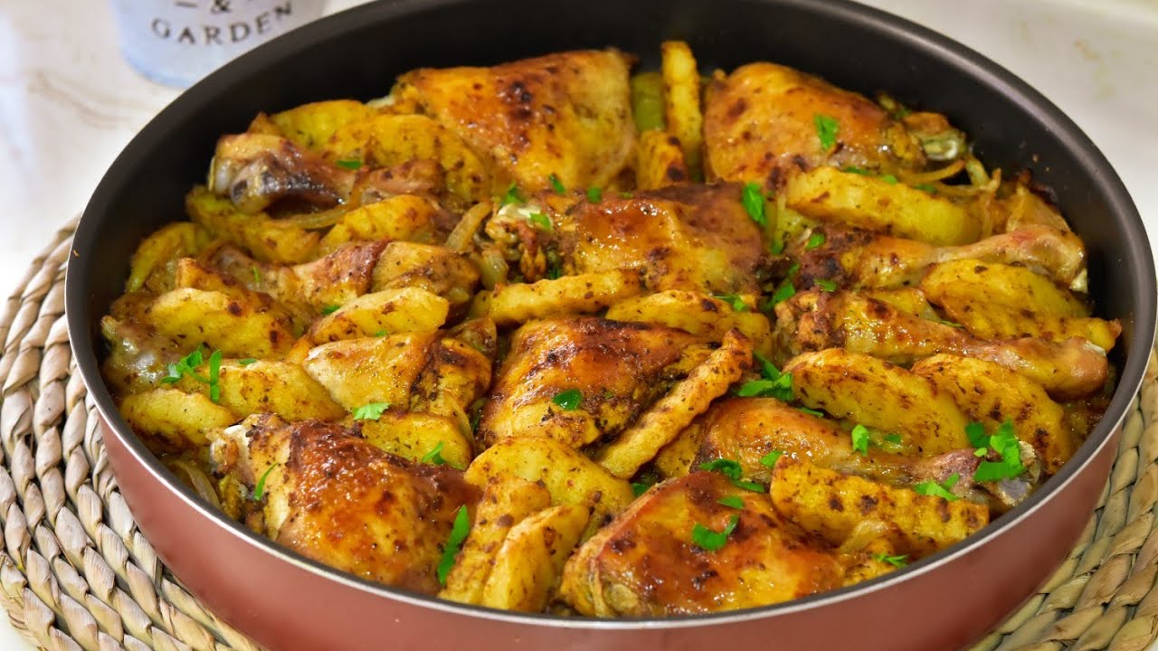 فروج مع بطاطا بالصينية